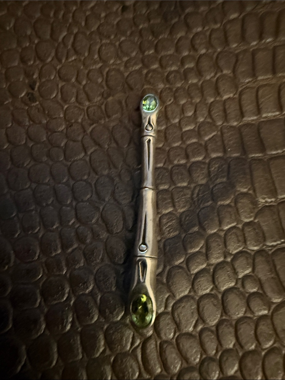 John Hardy Sterling Silver Peridot Bamboo Pendant